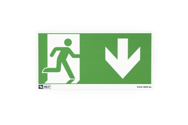 
            Lang nachleuchtende Erste-Hilfe-Signalschilder - Notausgang unten
    