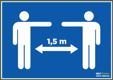 
            Wandaufkleber Covid-19 A4 Personen 1,5m (6 Stück)
    
